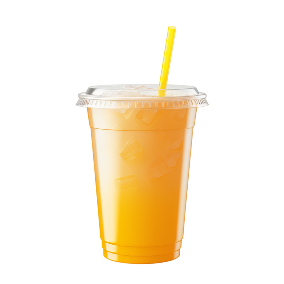 el plastico taza con jugo ai generativo png