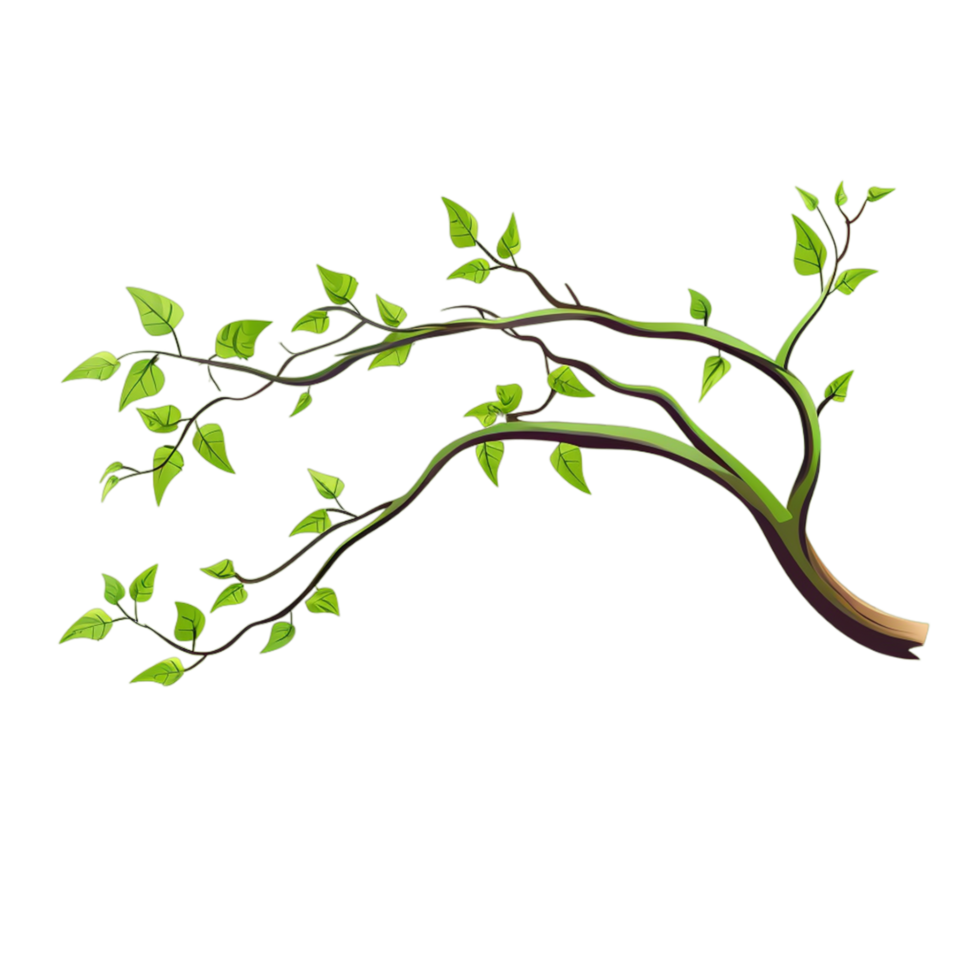Tree branch with leaves png ai generative