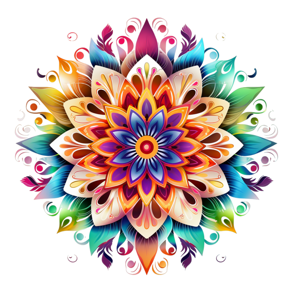 colorful luxury  hindu mandala png ai generative