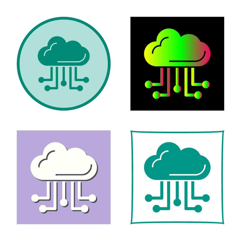 icono de vector de computación en la nube