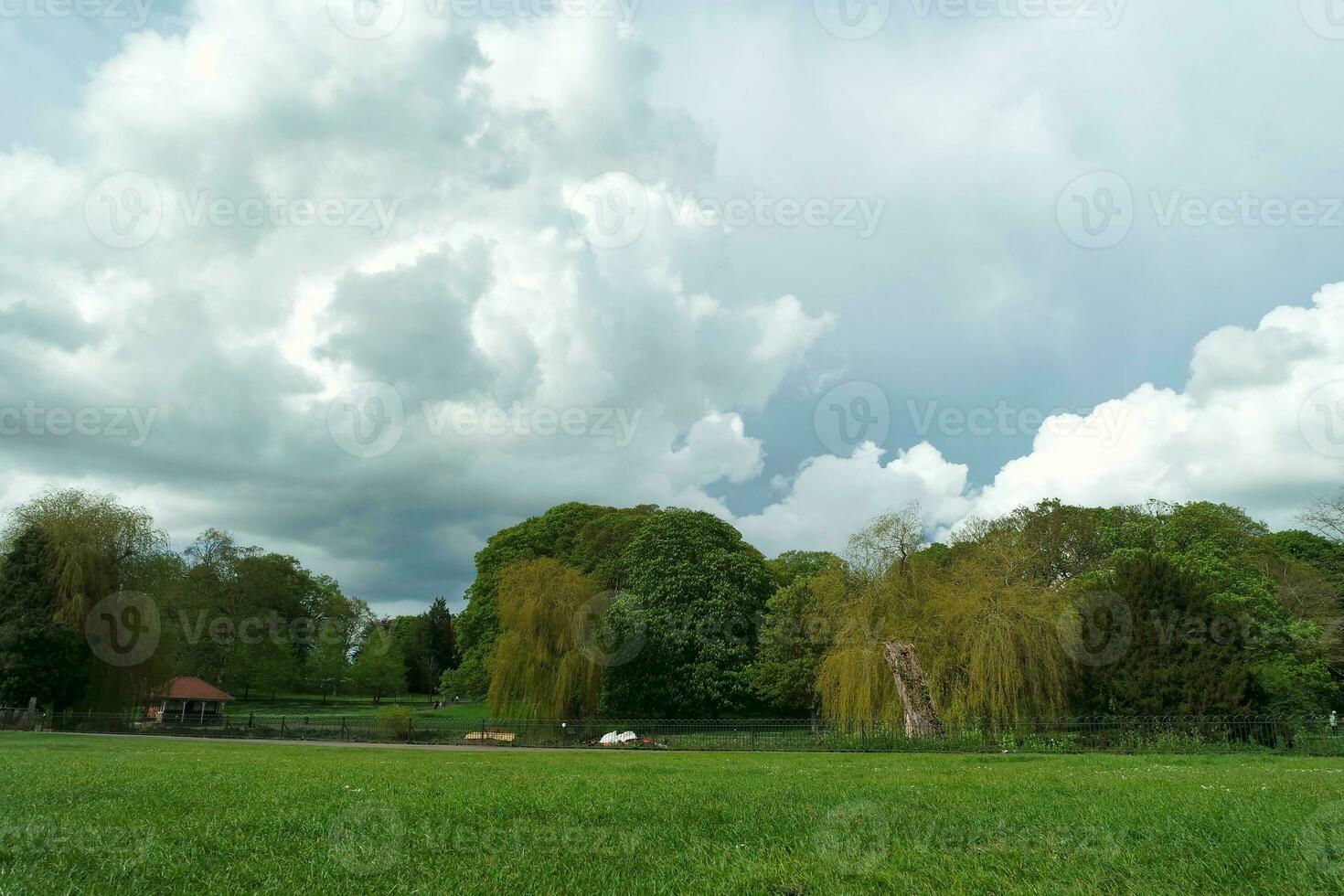 Gorgeous Low Angle View of Local Public Park of Luton England UK photo