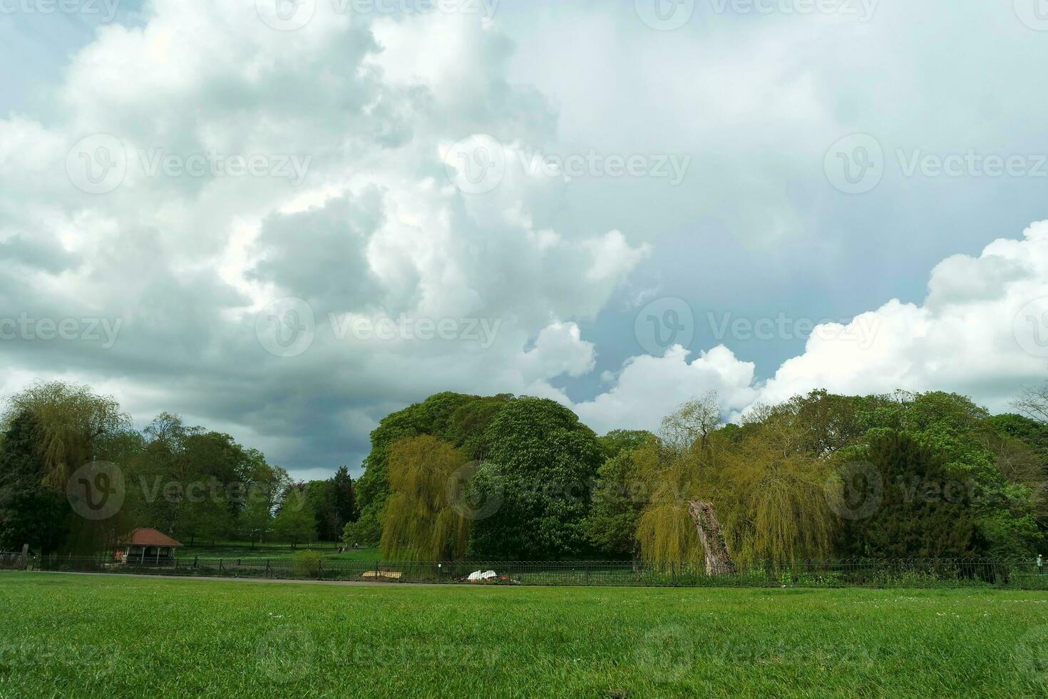 Gorgeous Low Angle View of Local Public Park of Luton England UK photo