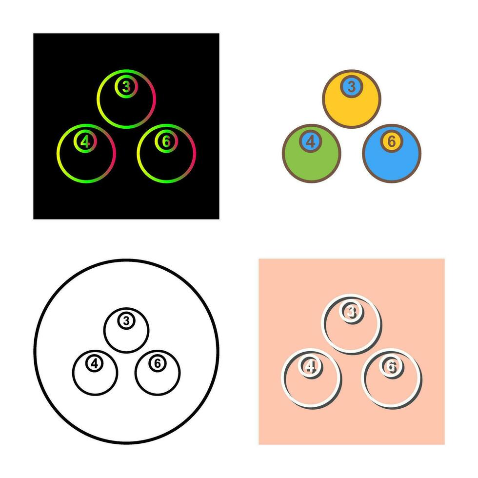 Unique Snooker Balls Vector Icon