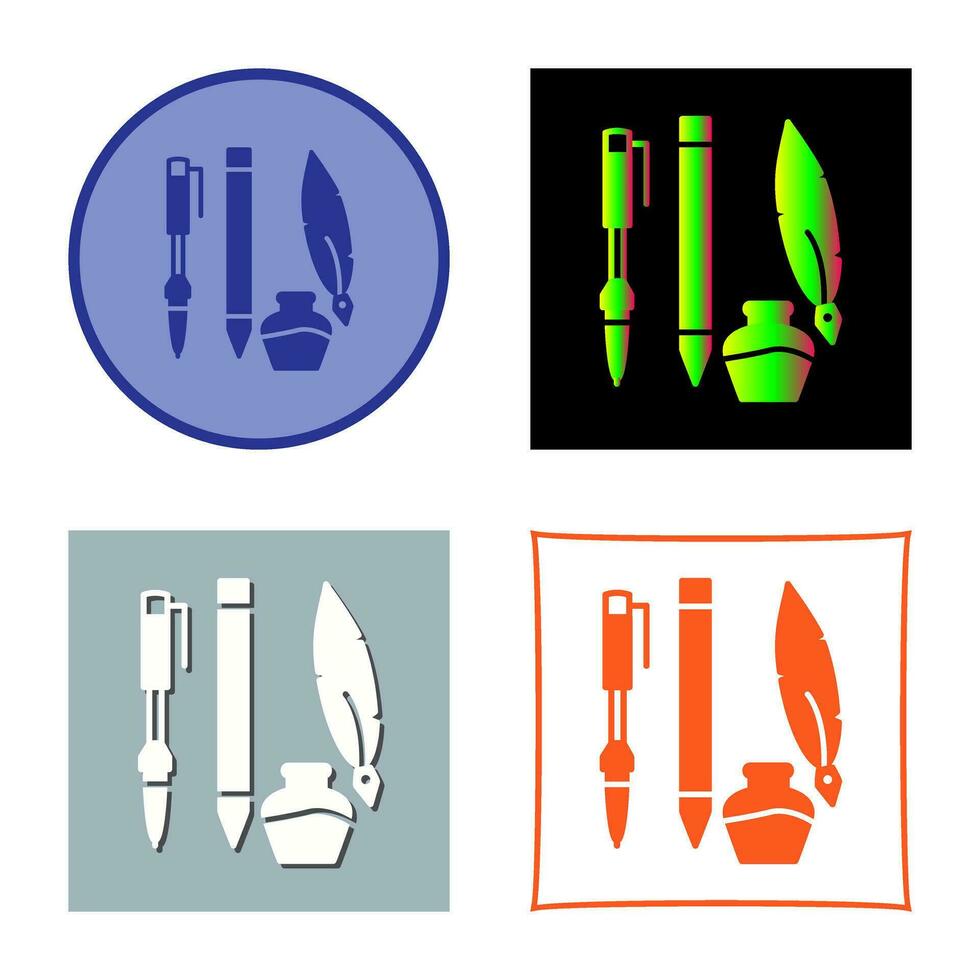 Unique Writing Equipment Vector Icon