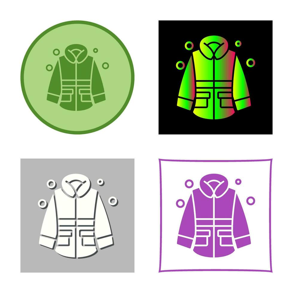 icono de vector de chaqueta de invierno