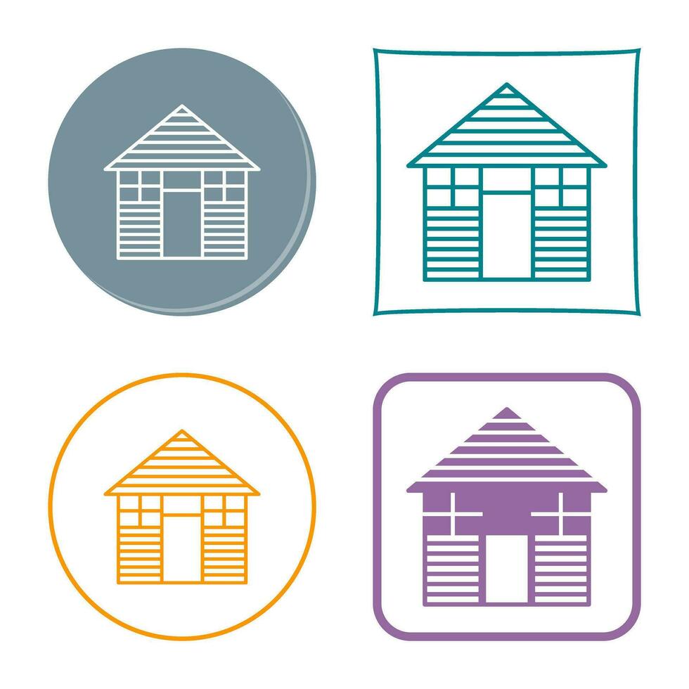 Wood Cabin Vector Icon