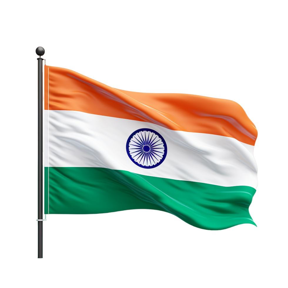 Inde agitant drapeau ai génératif png