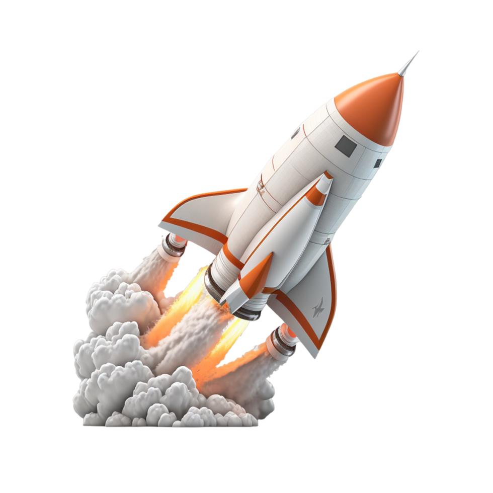 3D Rocket Launch ai generative png