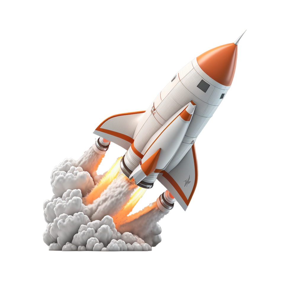 3D Rocket Launch ai generative png