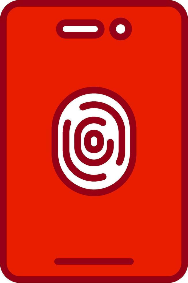 Mobile Fingerprint Vector Icon