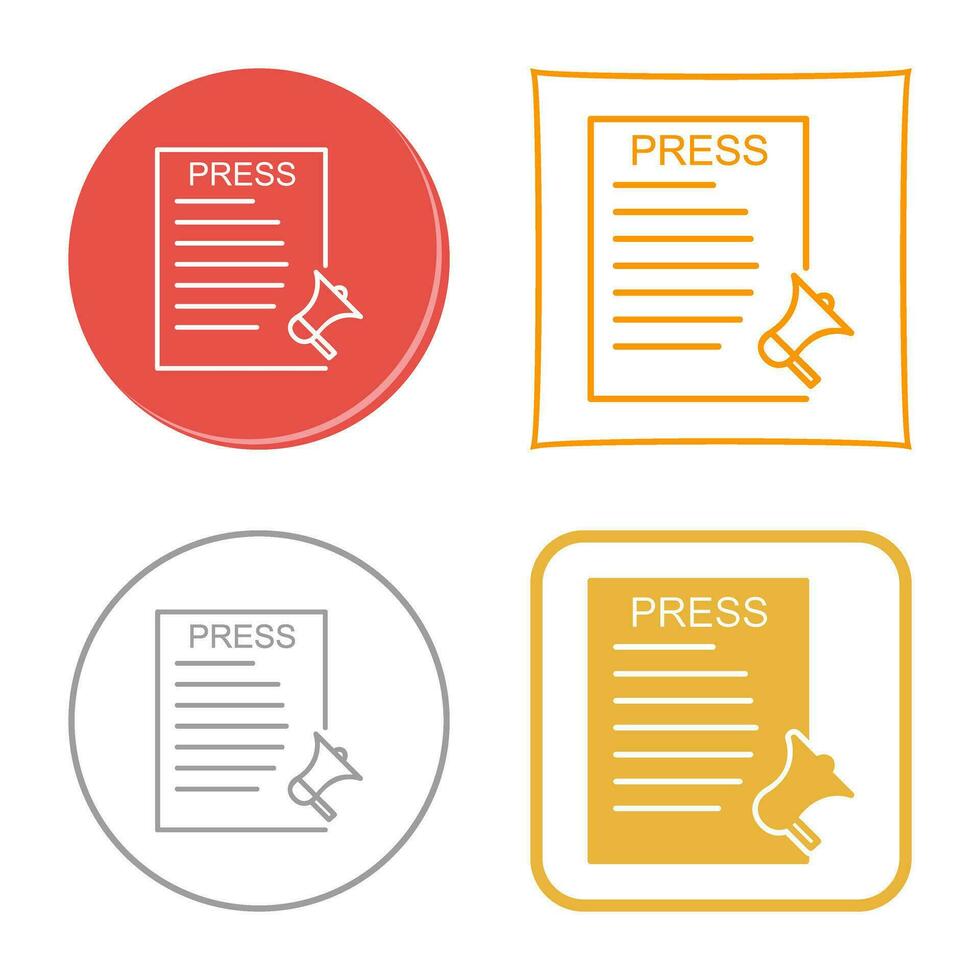 Unique Press Releases Vector Icon