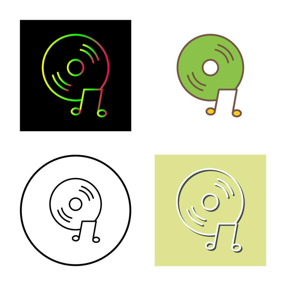 Unique Music CD Vector Icon