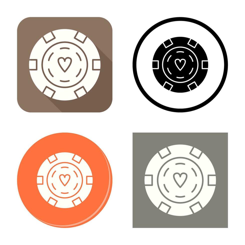 Unique Poker Chips Vector Icon