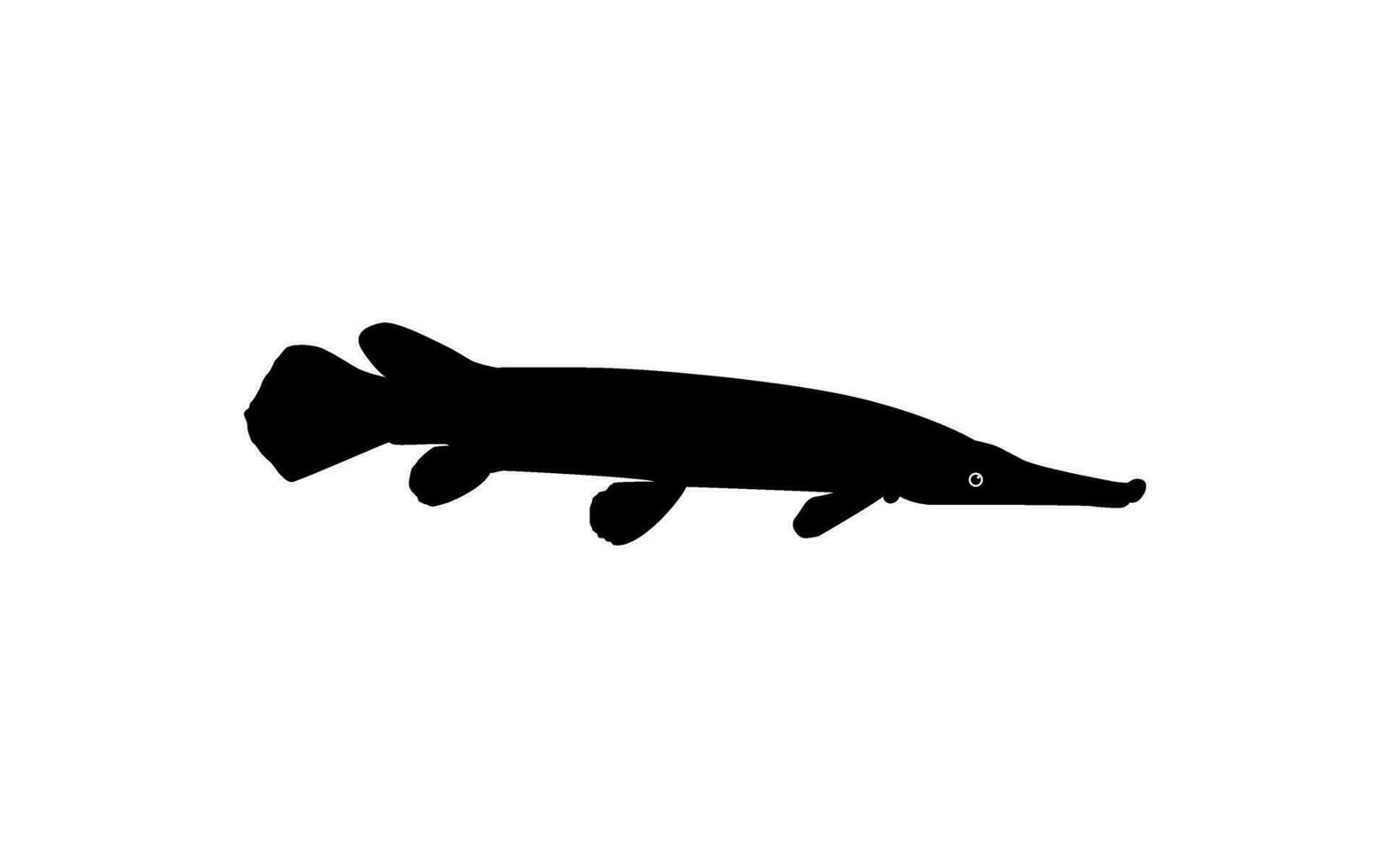 Alligator Fish Silhouette, can use for Art Illustration Logo Gram, Pictogram, Website, or Graphic Design Element. Vector Illustration