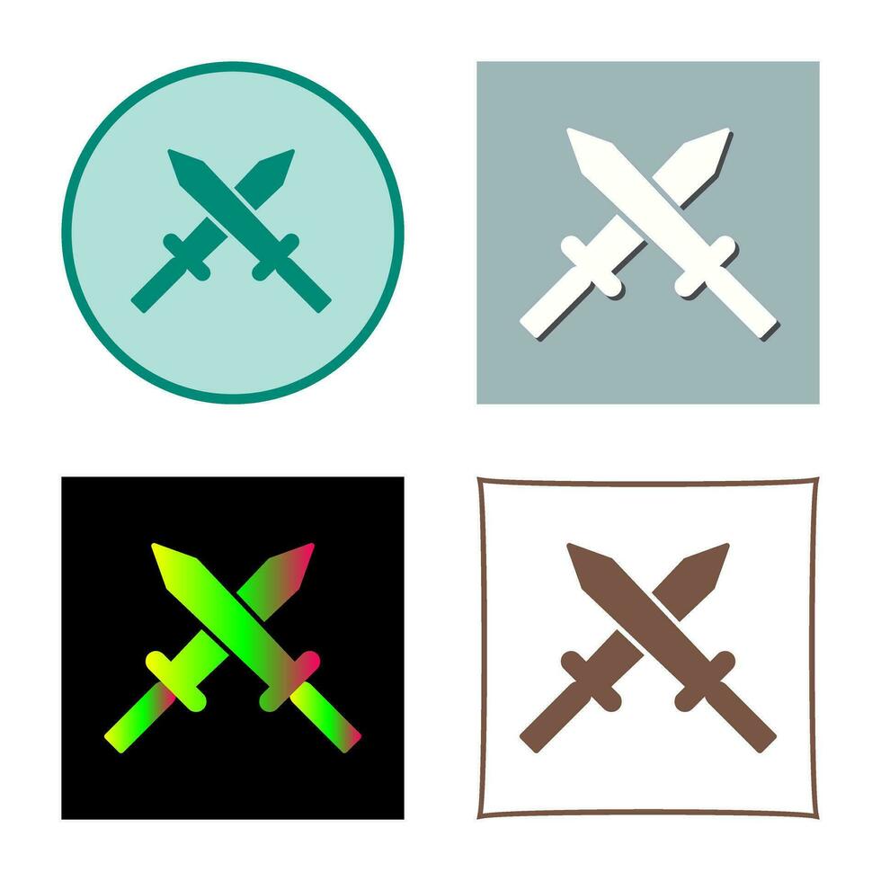 Unique Two Swords Vector Icon