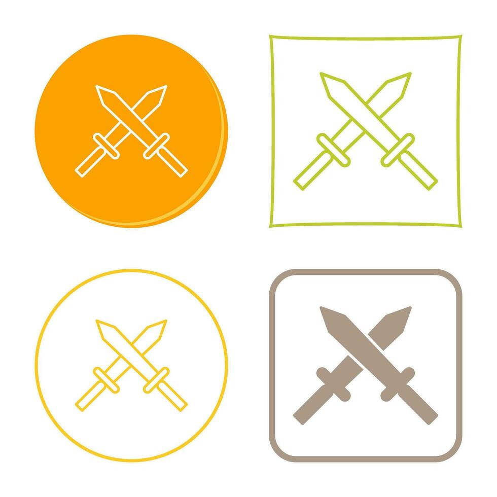 Unique Two Swords Vector Icon