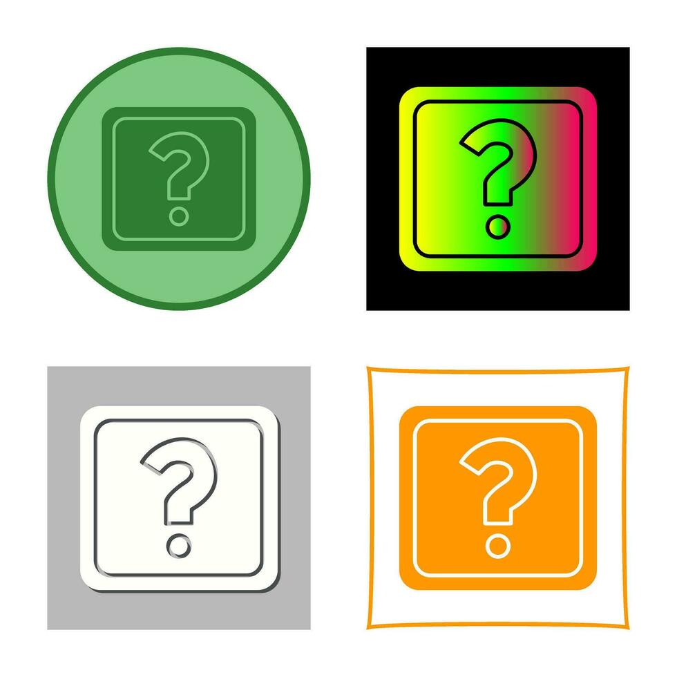 Unique Question Mark Vector Icon