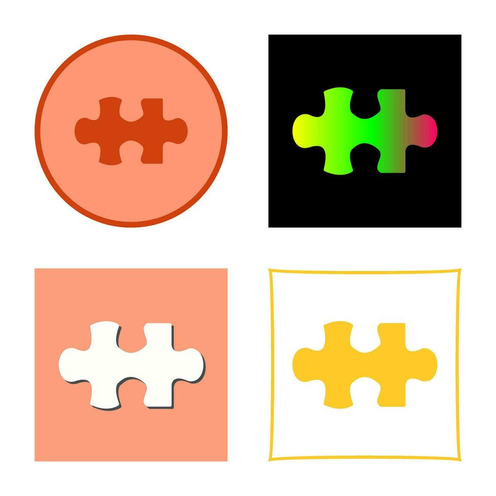 Unique Puzzle Piece Vector Icon