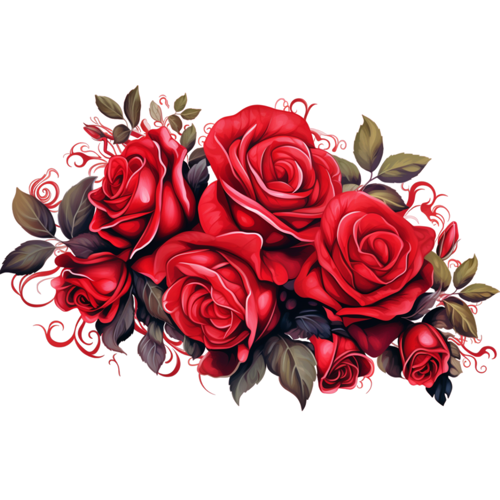 magnifique rouge Rose bouquet ai génératif png