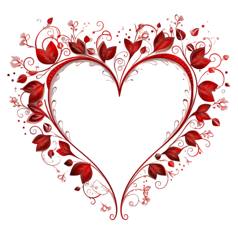 valentines day love red heart shaped Decorations png ai generative