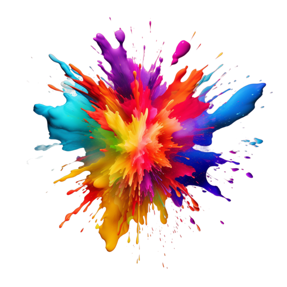 happy holi color splash png ai generative