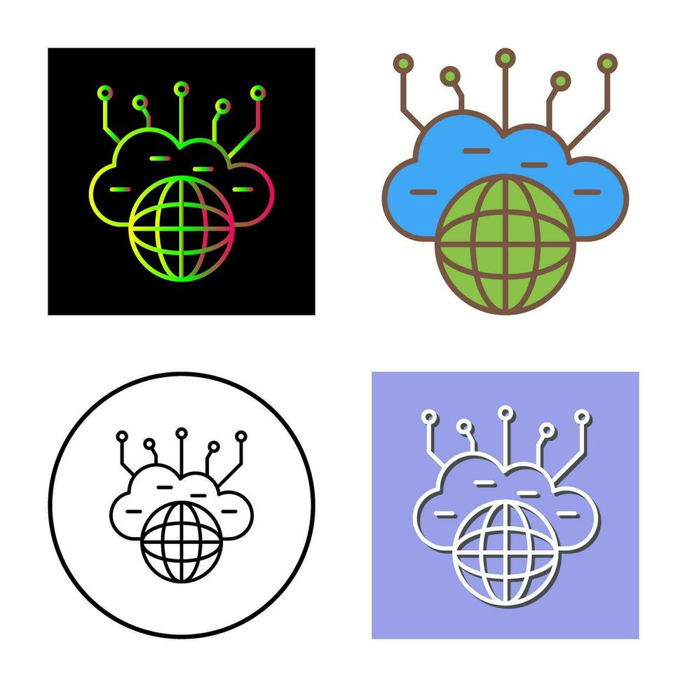 Computing Cloud Vector Icon