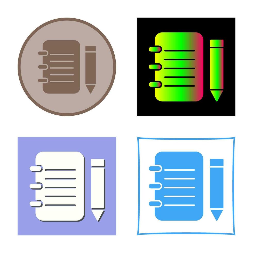 Unique Notepad Vector Icon