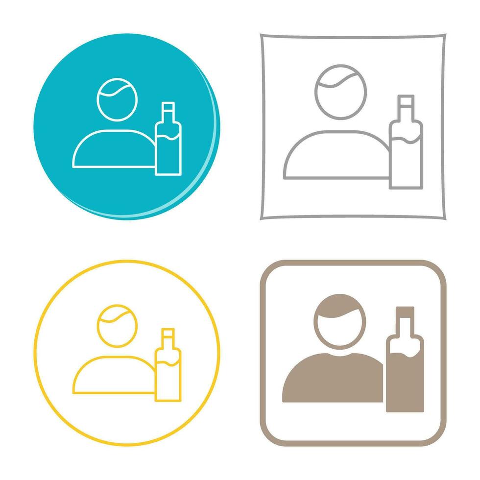 Unique Man And Drink Vector Icon
