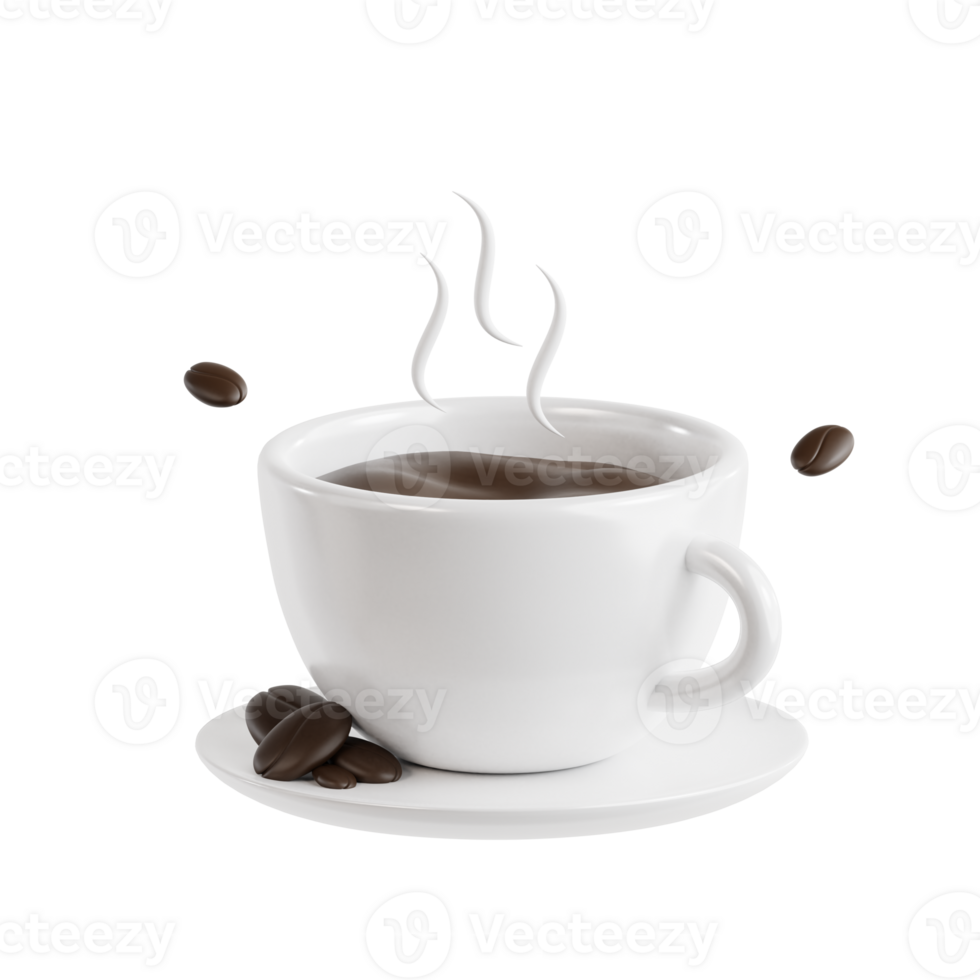 heet koffie 3d icoon png