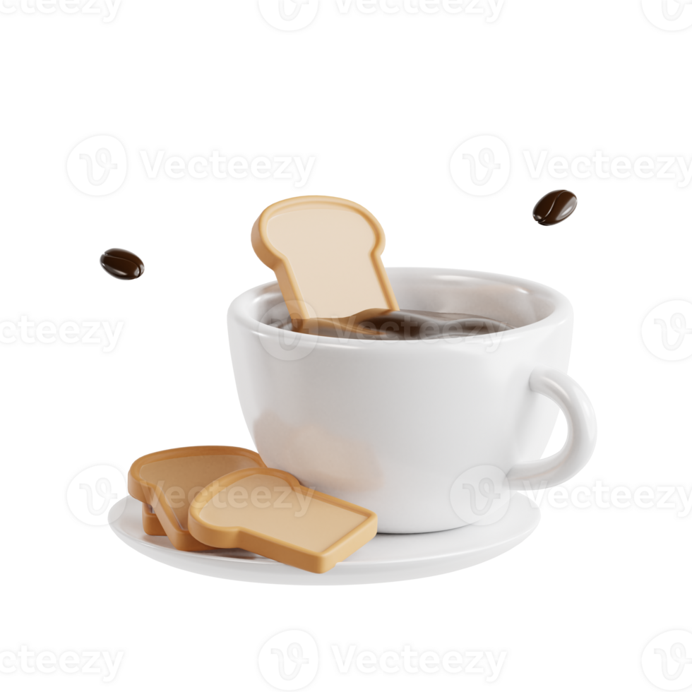 Coffee Bread 3d icon png