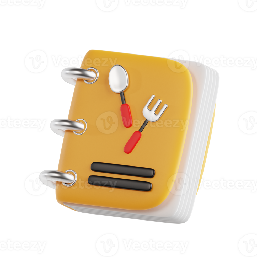 Food menu book 3d icon png