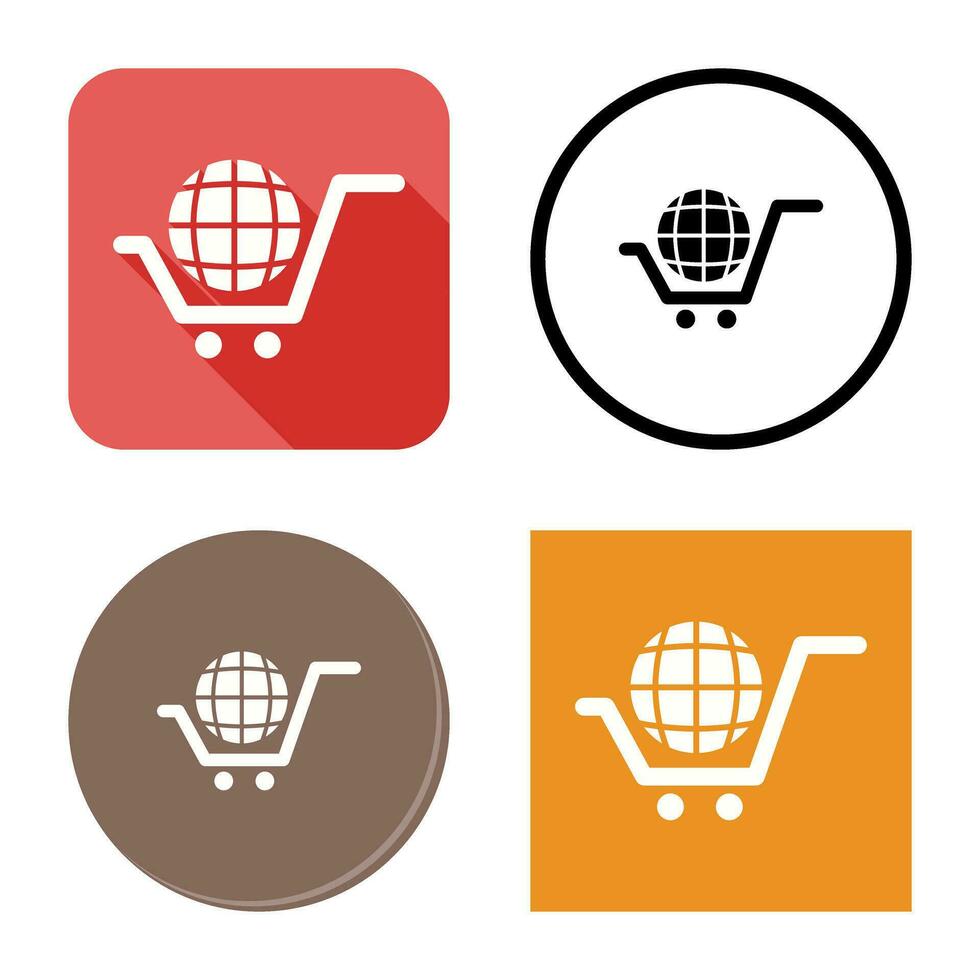 icono de vector de compras globales