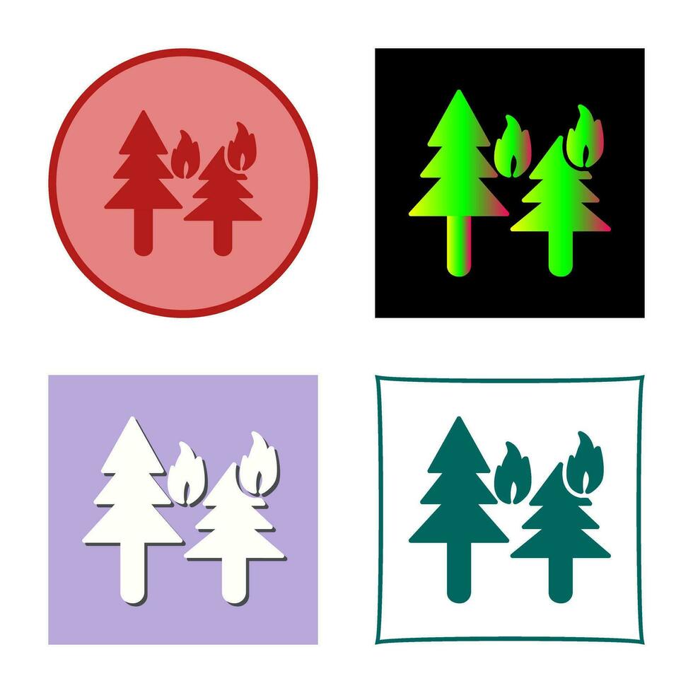 Unique Fire in Forst Vector Icon