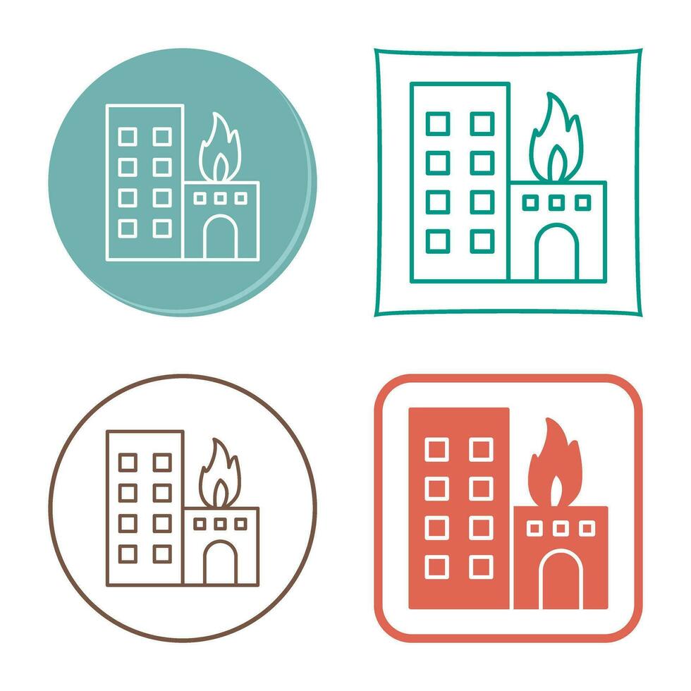 Unique Burning Building Vector Icon