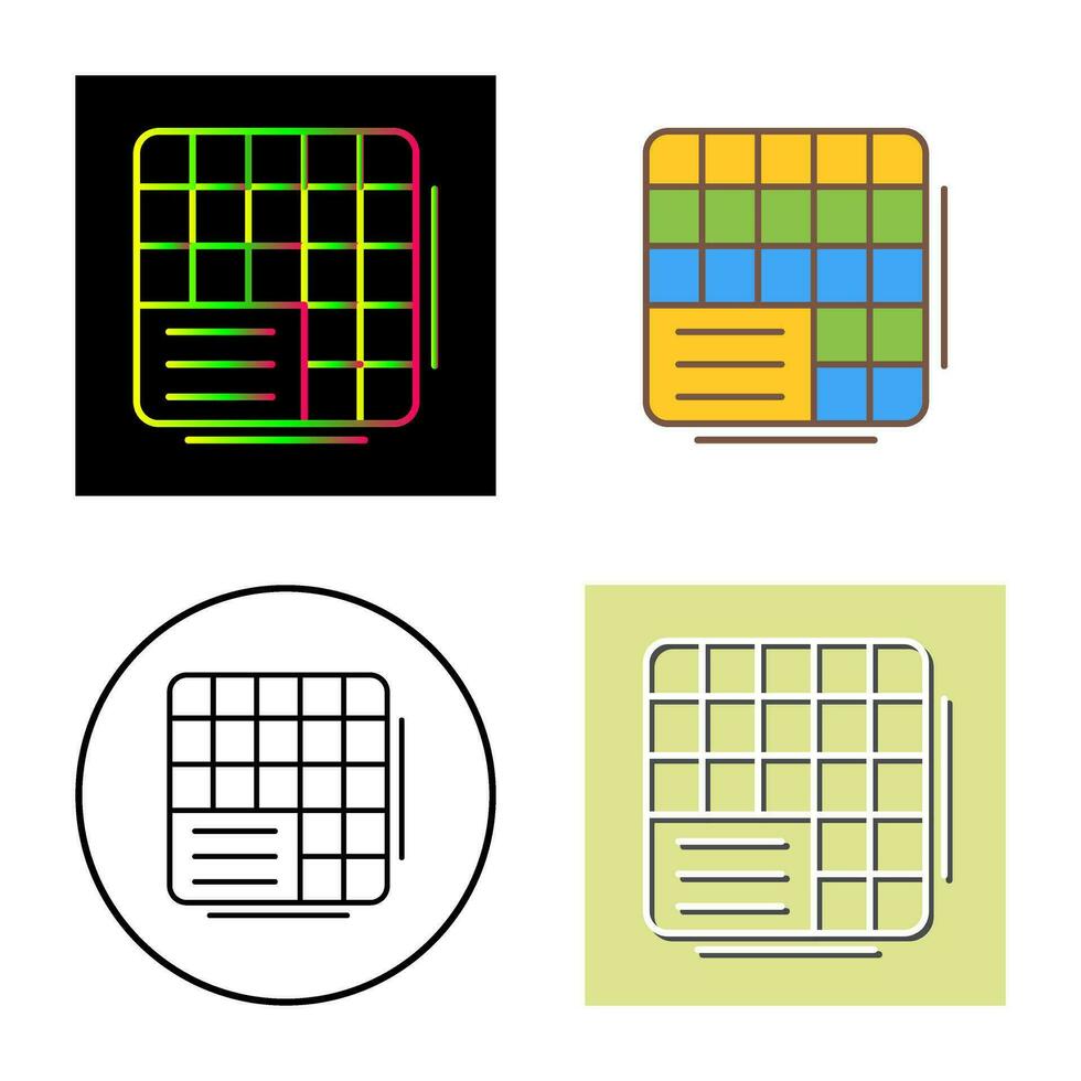 Table Data Vector Icon