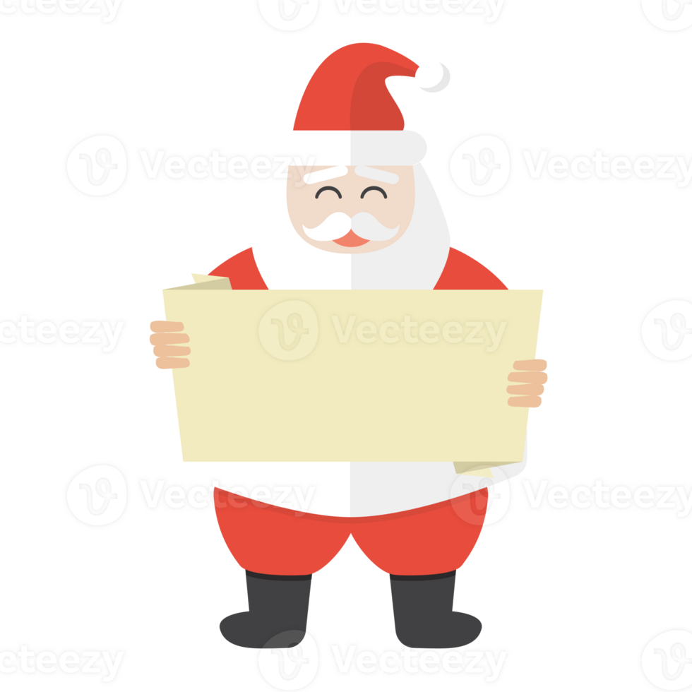 Santa Claus is holding blank banner png
