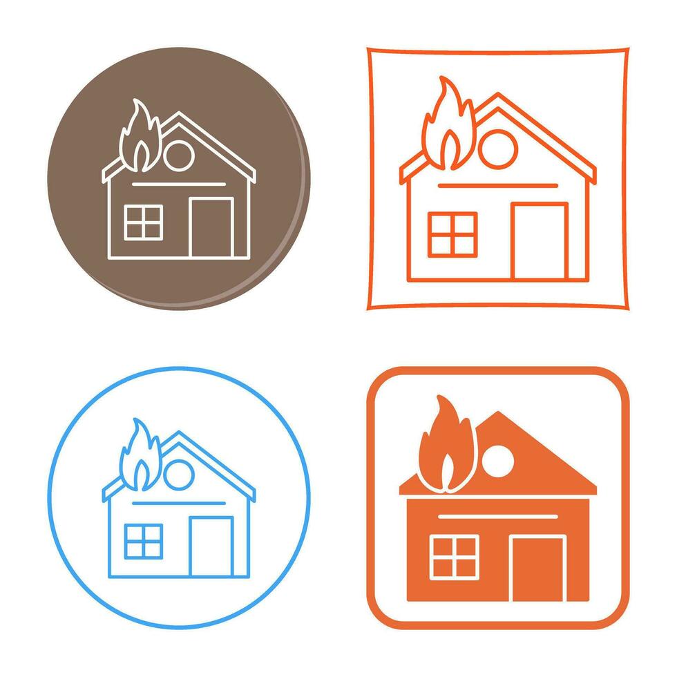 Unique House on Fire Vector Icon