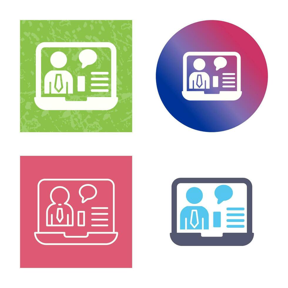 Online Job Interview Vector Icon