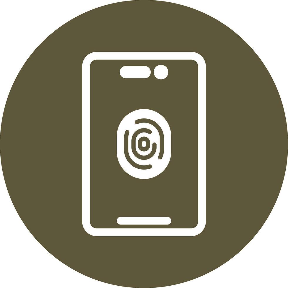 Mobile Fingerprint Vector Icon