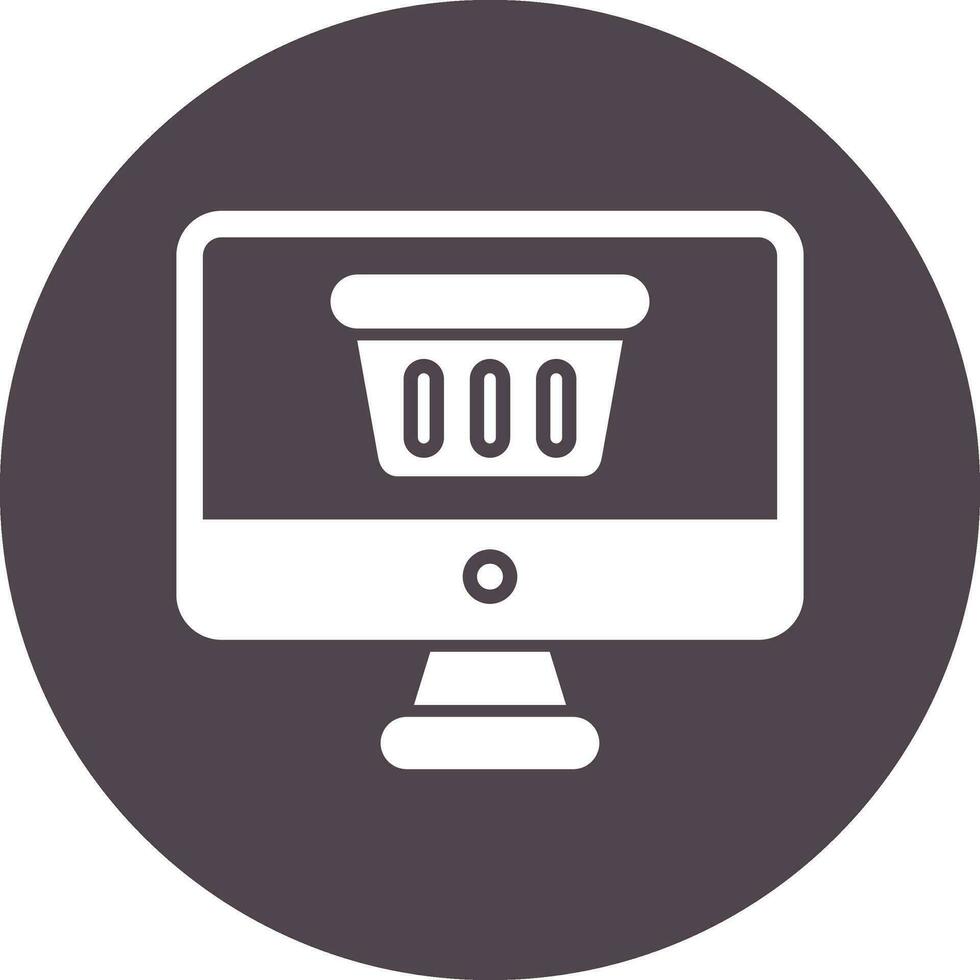 icono de vector de compras en línea