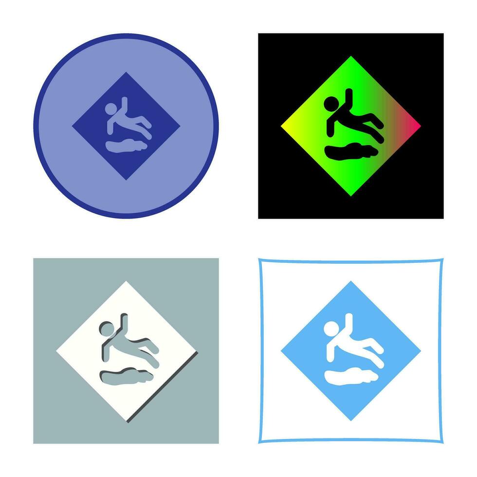 Danger of Slipping Vector Icon