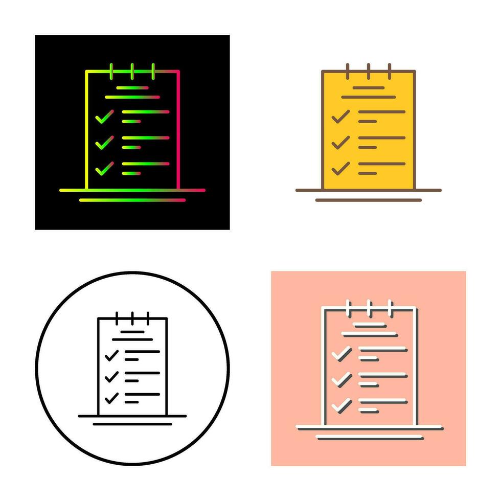 icono de vector de lista de verificación de reserva