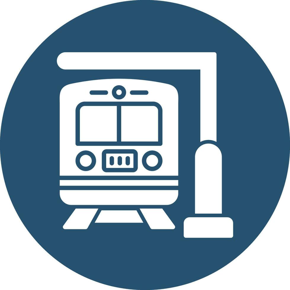 tren estación vector icono