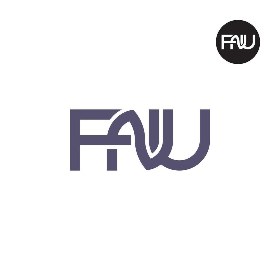 letra fnu monograma logo diseño vector