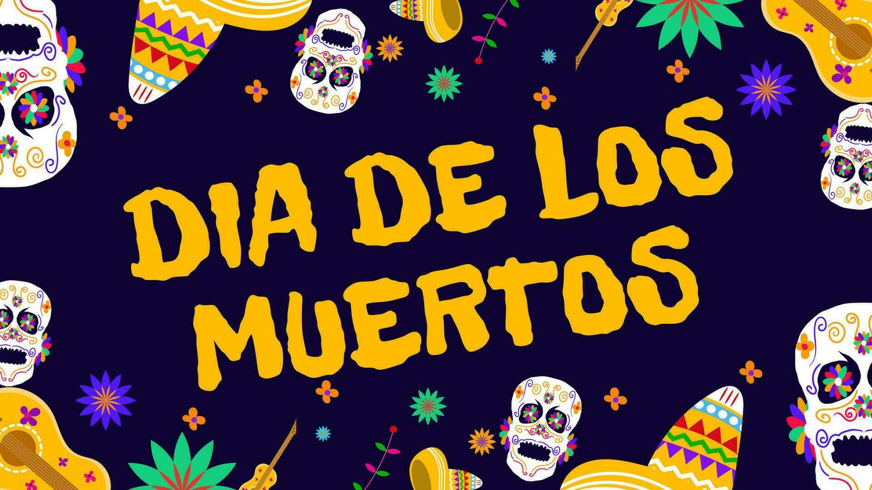 dia Delaware los muertos póster. día de el muerto es celebrado cada año en noviembre 2 en México. vector ilustración