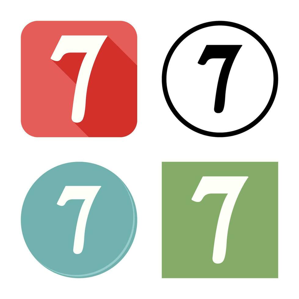 Number Seven Vector Icon