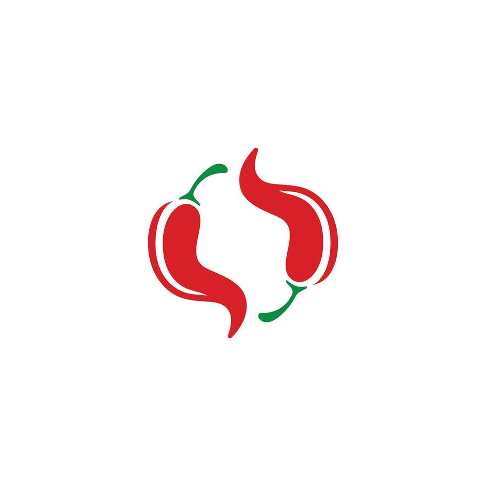 Spicy chili logo vector, red pepper logo icon template vector