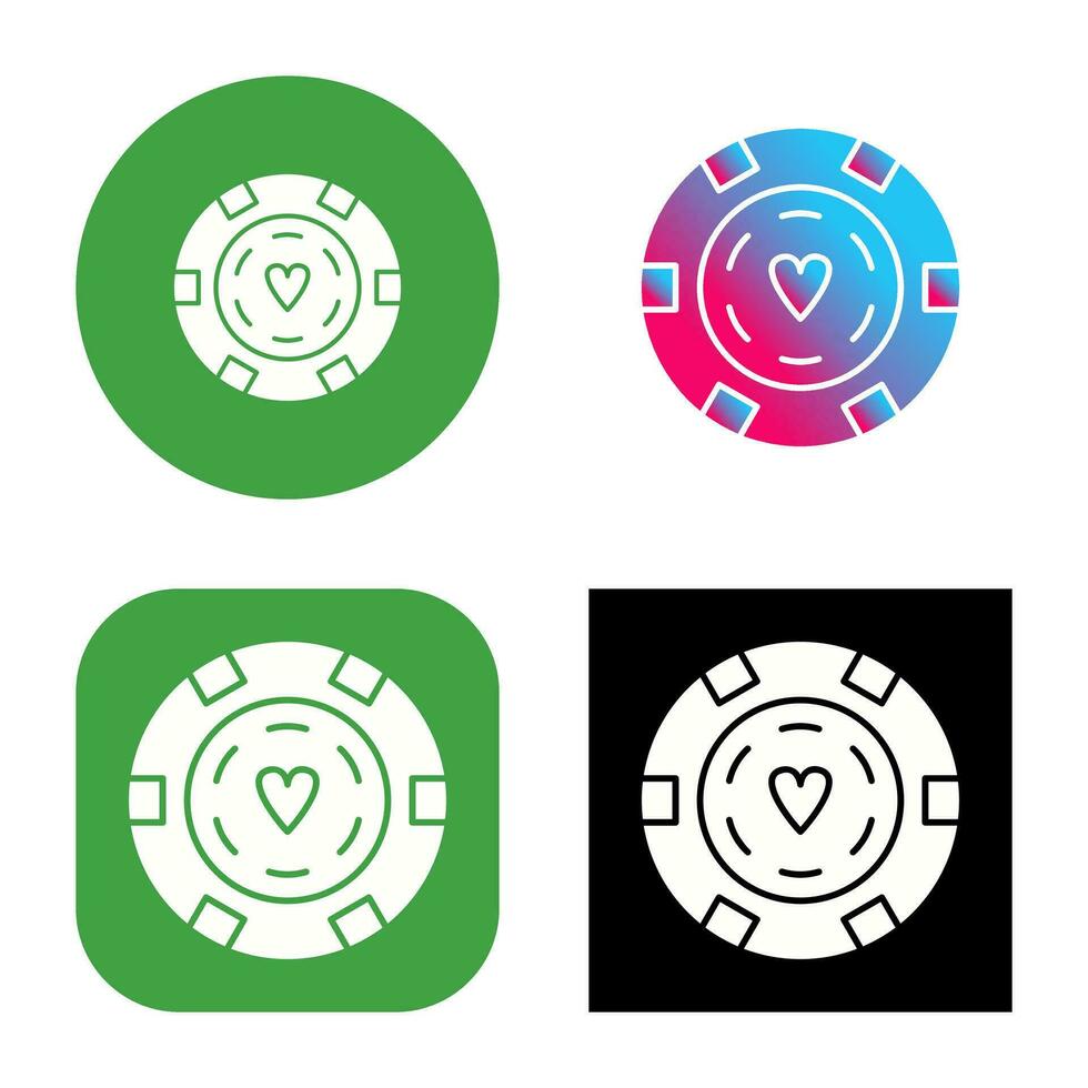 Unique Poker Chips Vector Icon