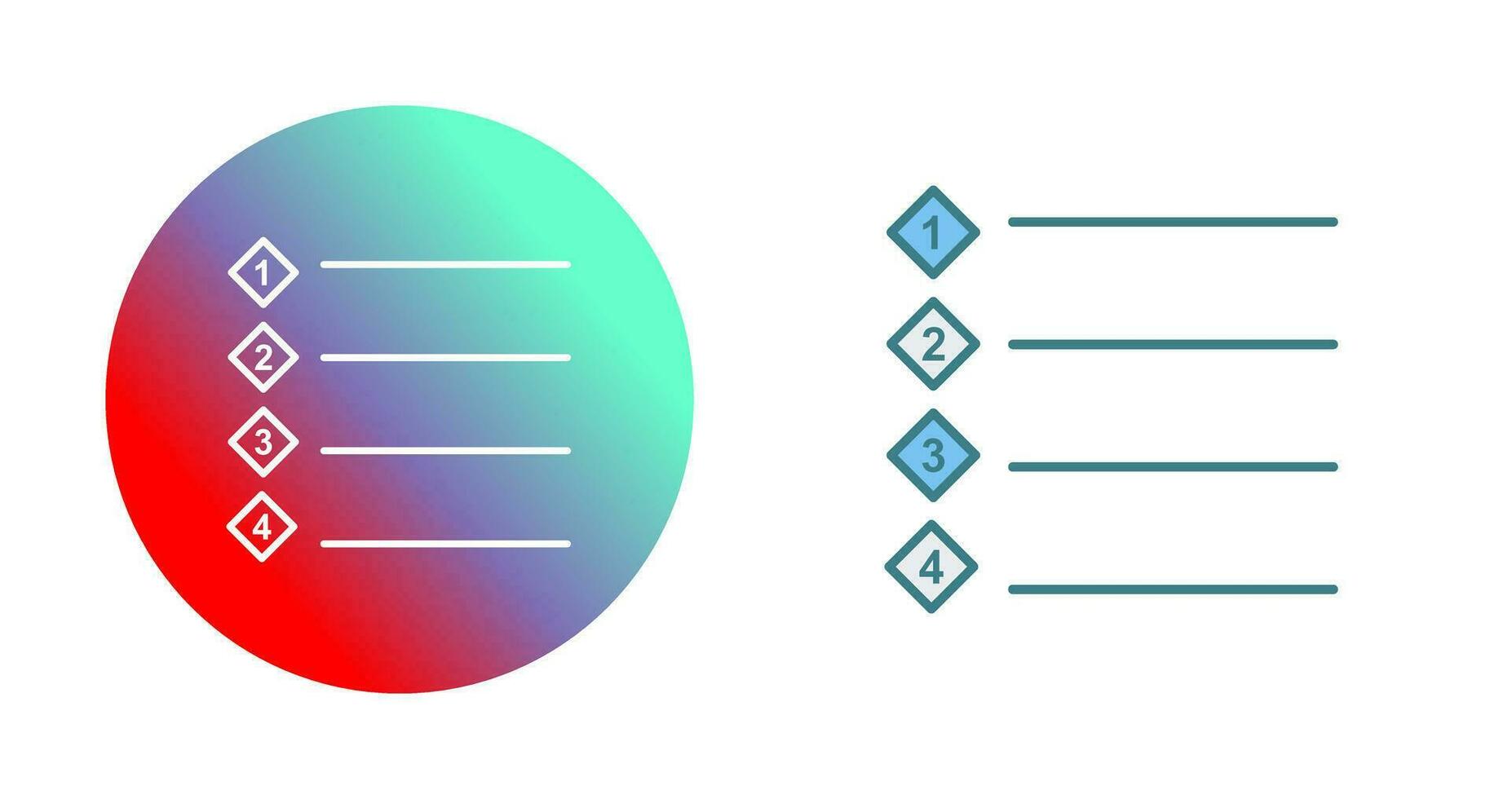 icono de vector de lista numerada única