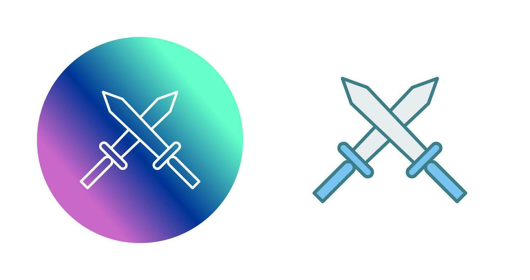 Unique Two Swords Vector Icon